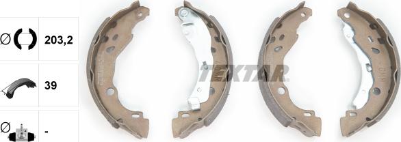 Textar 91077200 - Комплект тормозных колодок, барабанные www.parts5.com