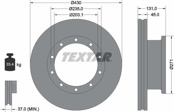 Textar 93086800 - Brake Disc www.parts5.com