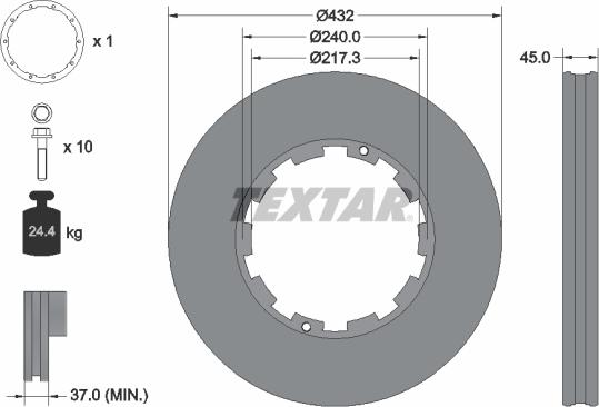 Textar 93145600 - Brake Disc www.parts5.com