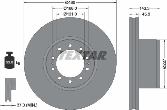 Textar 93186700 - Bremsscheibe www.parts5.com