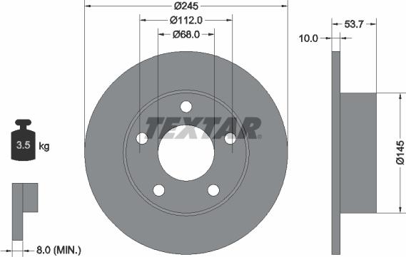 Textar 92090803 - Brzdový kotúč www.parts5.com