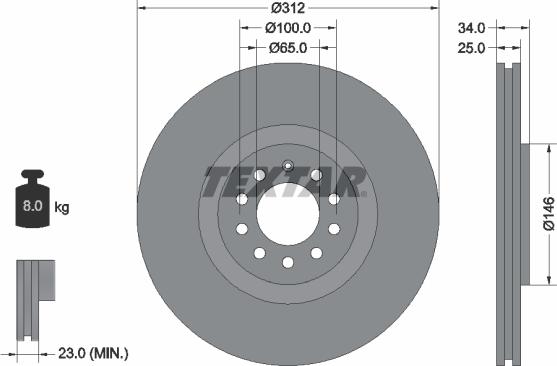 Textar 92098505 - Brake Disc www.parts5.com