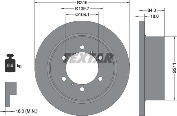 Textar 92093100 - Brake Disc parts5.com