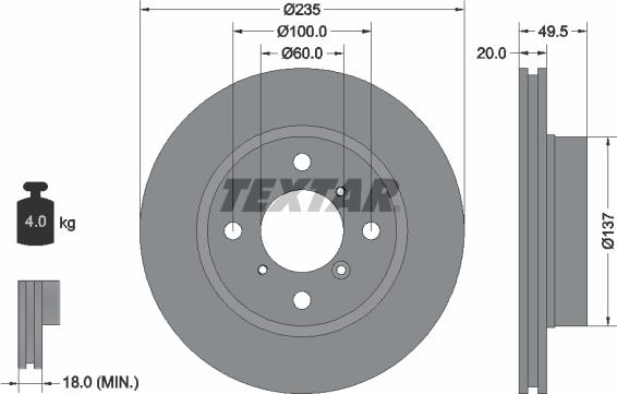 Textar 92093200 - Brake Disc www.parts5.com