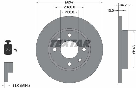 Textar 92092803 - Bremsscheibe www.parts5.com