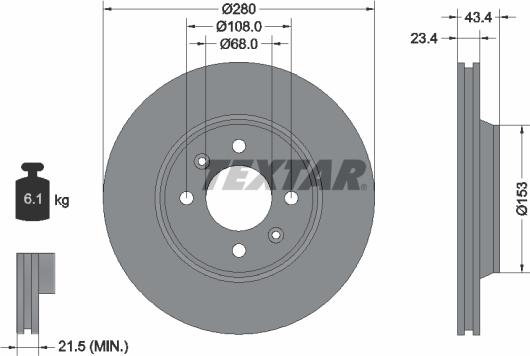 Textar 92048400 - Brake Disc www.parts5.com