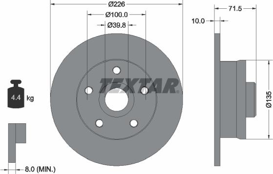 Textar 92057200 - Тормозной диск www.parts5.com