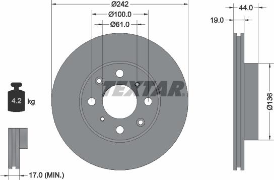 Textar 92060700 - Kočioni disk www.parts5.com