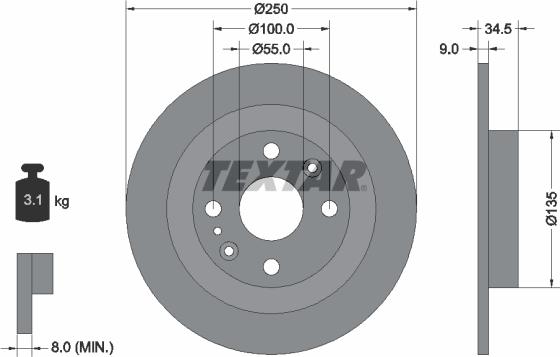 Textar 92061700 - Brake Disc www.parts5.com