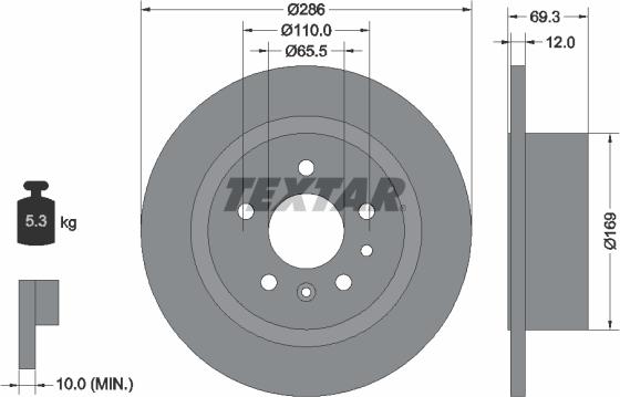 Textar 92067003 - Δισκόπλακα www.parts5.com