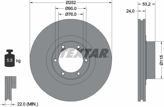 Textar 92017203 - Brake Disc www.parts5.com