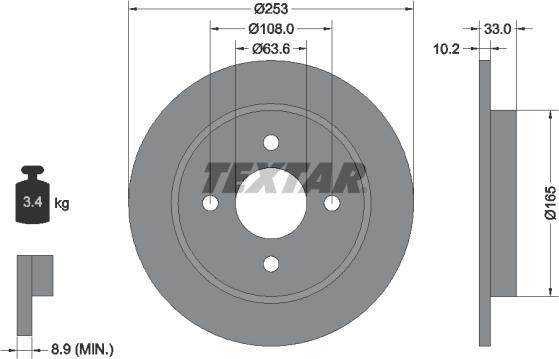 Textar 92088403 - Disc frana www.parts5.com