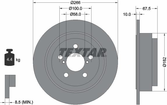 Textar 92082000 - Fren diski www.parts5.com