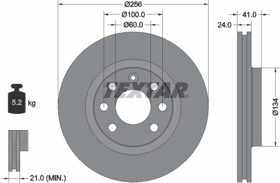 Textar 92039203 - Kočioni disk www.parts5.com