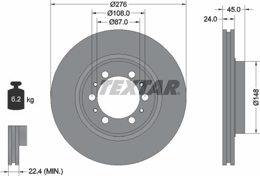 Textar 92079800 - Brake Disc parts5.com