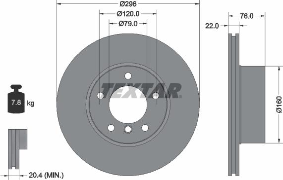 Textar 92075005 - Тормозной диск www.parts5.com