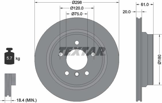 Textar 92075103 - Disc frana www.parts5.com