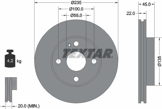 Textar 92071500 - Brake Disc www.parts5.com