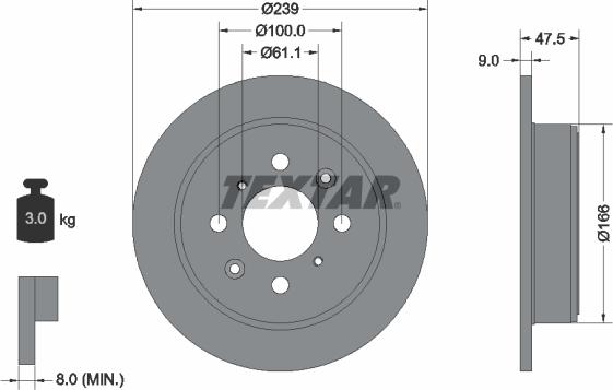 Textar 92077903 - Tarcza hamulcowa www.parts5.com