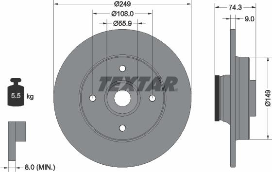 Textar 92194103 - Brake Disc www.parts5.com