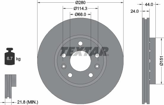 Textar 92195505 - Brake Disc www.parts5.com