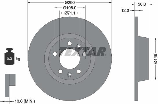 Textar 92195803 - Brake Disc www.parts5.com