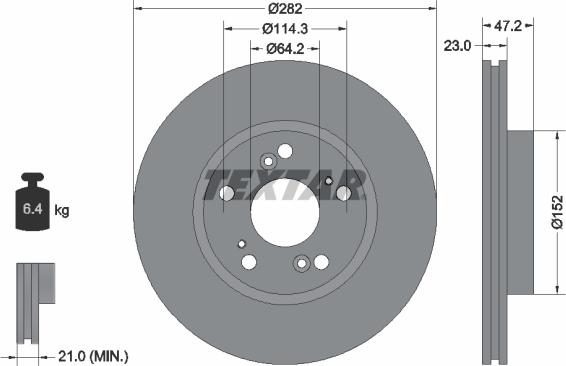 Textar 92144403 - Тормозной диск www.parts5.com