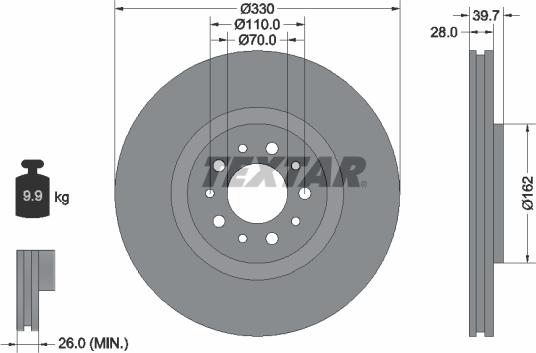 Textar 92145103 - Disco de freno www.parts5.com