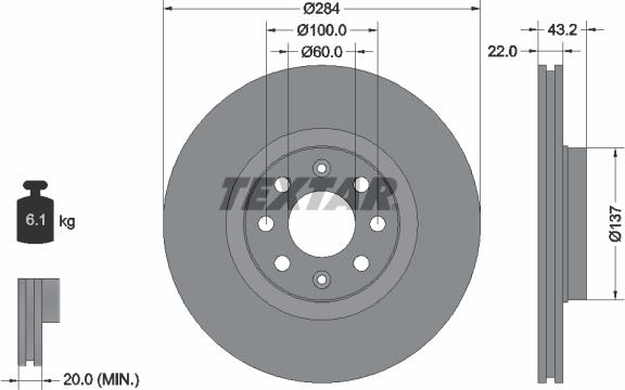 Textar 92145803 - Disco de freno www.parts5.com