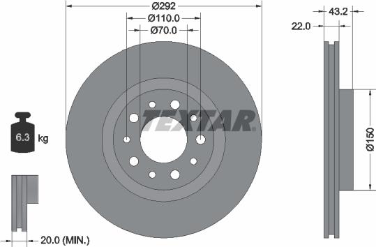 Textar 92145303 - Brake Disc www.parts5.com