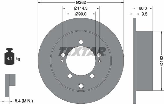 Textar 92148600 - Disque de frein www.parts5.com