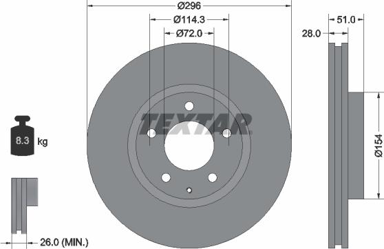 Textar 92148100 - Brake Disc www.parts5.com