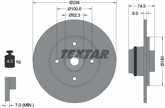 Textar 92154003 - Brake Disc www.parts5.com