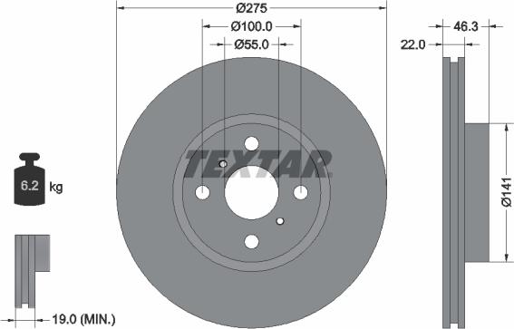 Textar 92156200 - Kočioni disk www.parts5.com