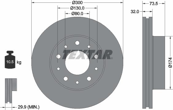 Textar 92157303 - Brake Disc www.parts5.com