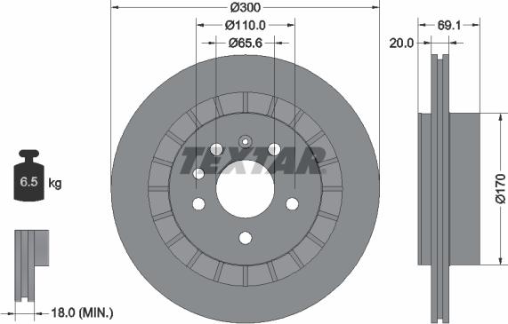 Textar 92164900 - Brake Disc www.parts5.com