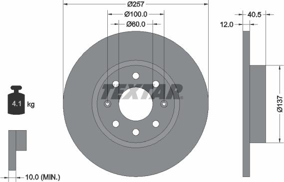 Textar 92164603 - Disco de freno www.parts5.com