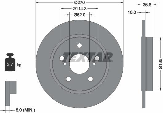 Textar 92164003 - Tarcza hamulcowa www.parts5.com