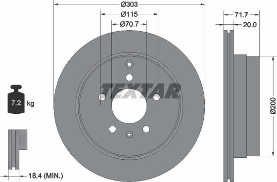 Textar 92165503 - Disc frana www.parts5.com