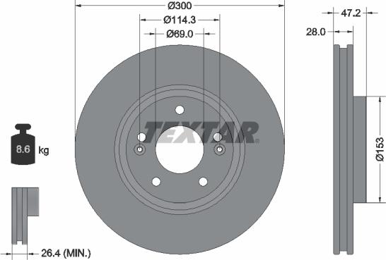 Textar 92166505 - Disc frana www.parts5.com