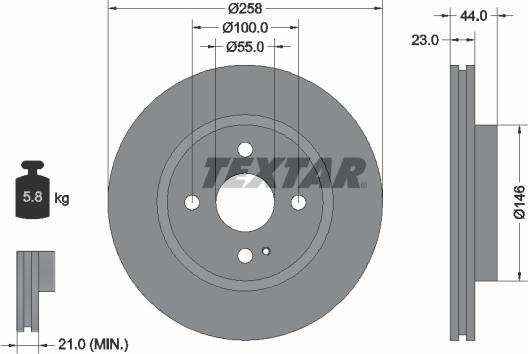 Textar 92166803 - Disc frana www.parts5.com