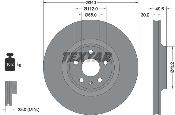 Textar 92160505 - Disc frana www.parts5.com