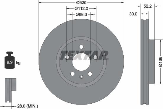 Textar 92160005 - Disco de freno www.parts5.com