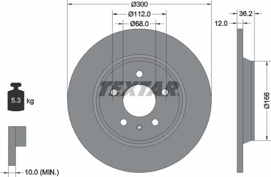 Textar 92160103 - Brake Disc parts5.com