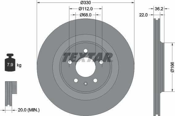 Textar 92160303 - Brake Disc www.parts5.com