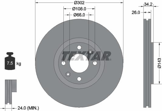 Textar 92168503 - Disc frana www.parts5.com