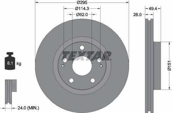 Textar 92168003 - Disc frana www.parts5.com