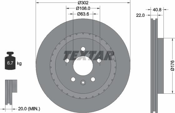 Textar 92168305 - Disc frana www.parts5.com