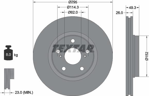 Textar 92163900 - Disc frana www.parts5.com