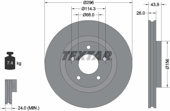 Textar 92167403 - Brake Disc parts5.com